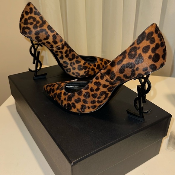 Saint Laurent Shoes - SAINT LAURENTCalf Hair Leopard Print Opyum Pumps Brown 38 IT retail 1,906